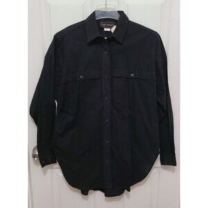 NEW Vtg 70s 80s Sergio Valente Womens Long Sleeve Button Up Shirt Cotton Black M